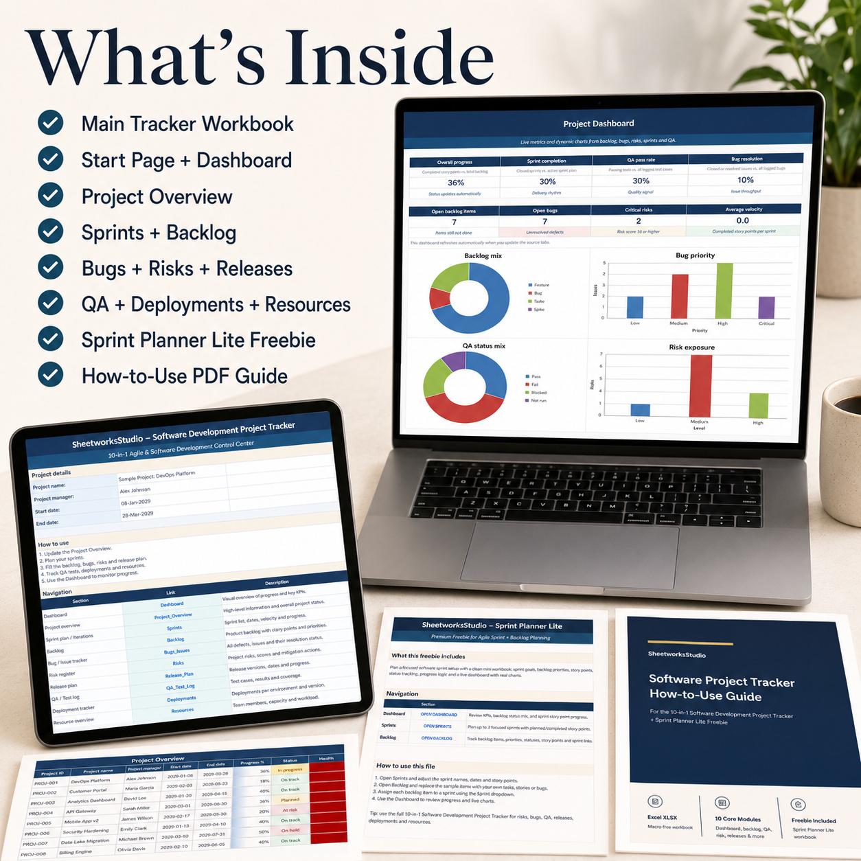 Software Project Tracker Excel Template | Agile Project Management ...