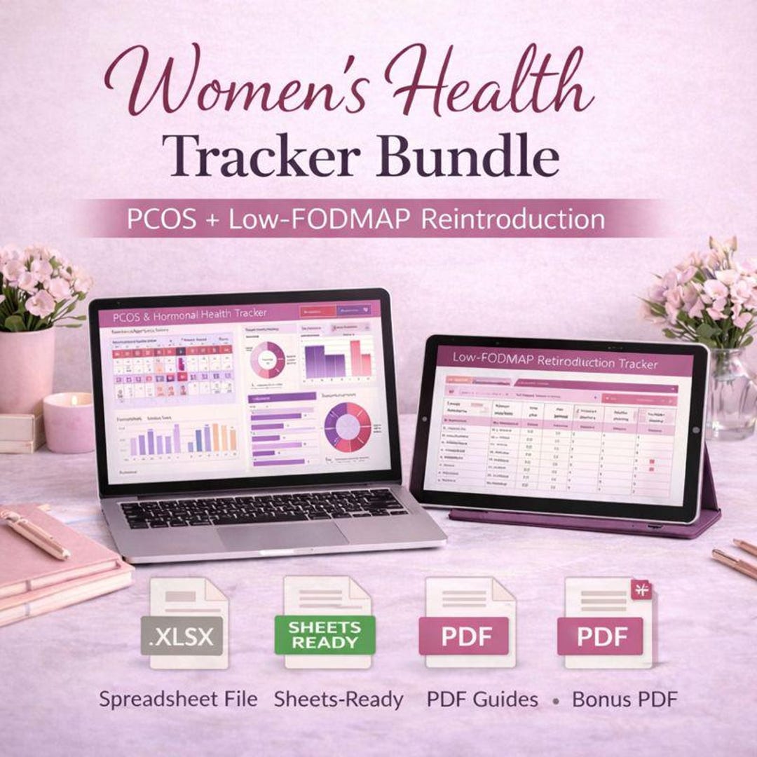 Women’s Health Tracker Bundle | PCOS & Hormonal Balance + Low-fodmap ...