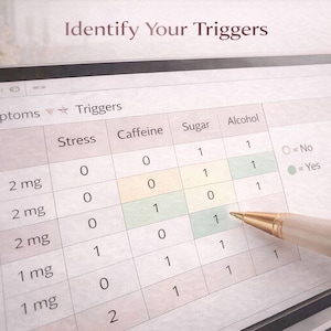 Menopause & Perimenopause Tracker Spreadsheet | HRT Symptom + Trigger Log | 30-Day Charts and Heatmap image 8