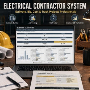 Electrical Contractor Estimating & Job Costing System | Excel -  Google Sheets Compatible | Bid Tracker, Estimate, Proposal, Word PDF