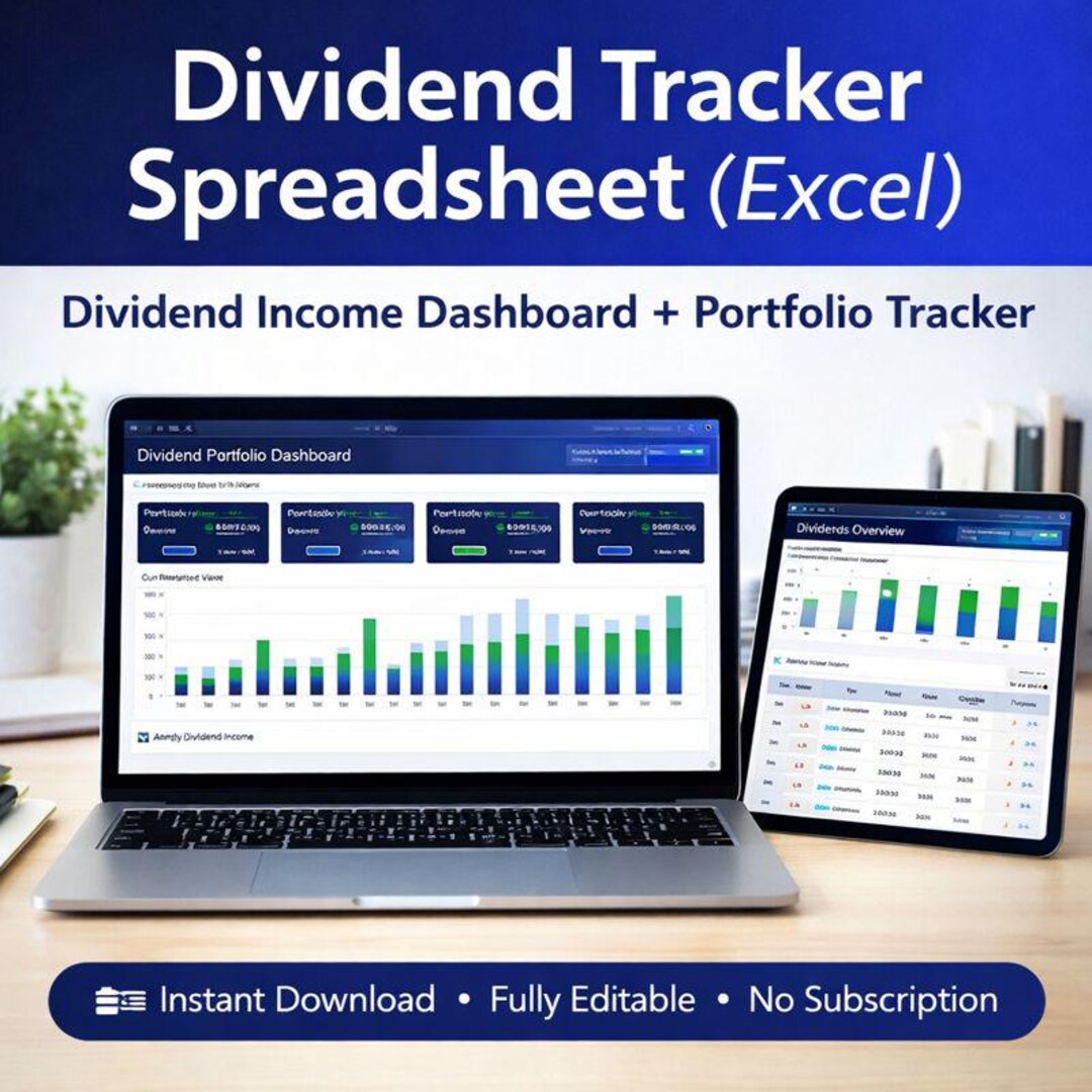 Dividend Tracker Excel Template | Dividend Portfolio Dashboard ...