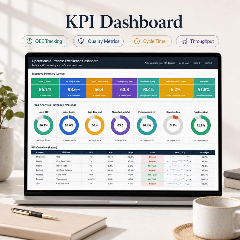 Lean Six Sigma Excel Dashboard | Operations & Process Excellence ...