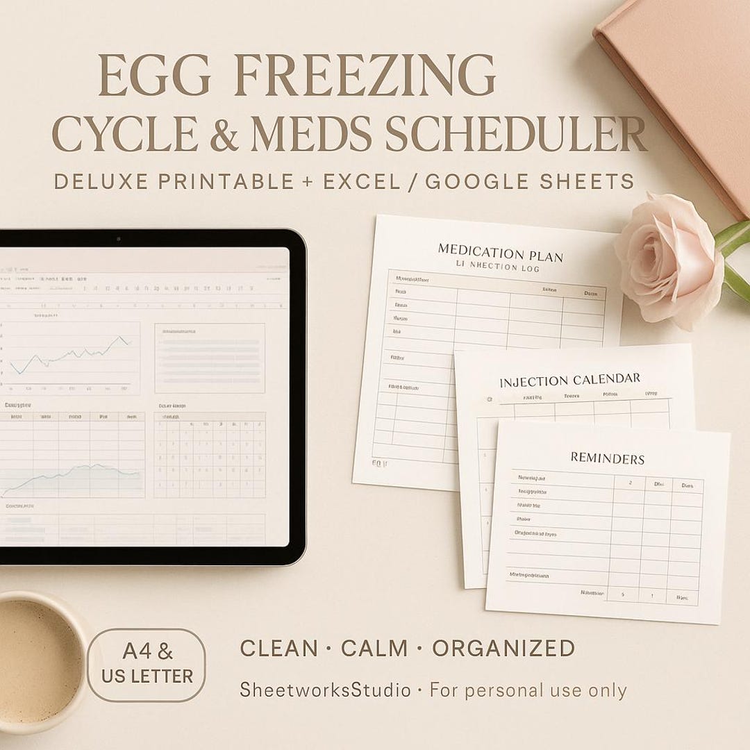 Egg Freezing Planner & IVF Medication Schedule | Injection Calendar ...