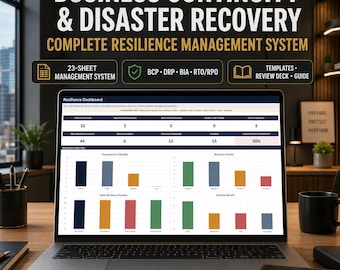 Business Continuity & Disaster Recovery System | Excel BCP DRP BIA, Resilience Management, Word, PowerPoint and Pdf