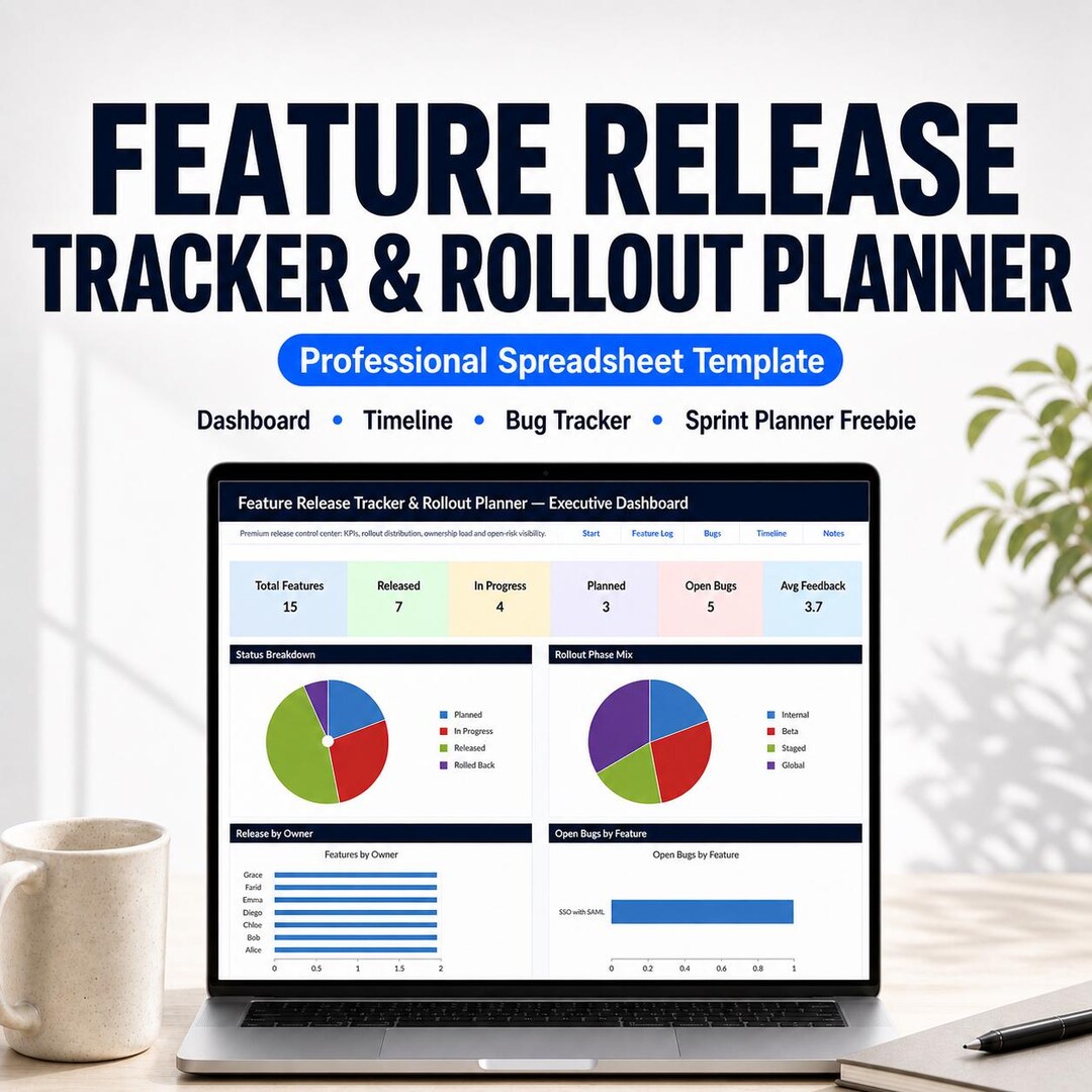 Feature Release Tracker & Rollout Planner Excel Template | Software ...