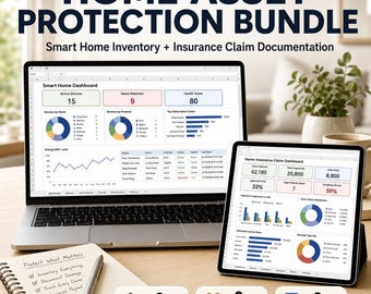 Kit de protection des biens sous Excel | Inventaire domotique, suivi des garanties, modèle de déclaration de sinistre, documentation des dommages, instructions