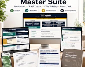 ESG Compliance Toolkit Bundle | CBAM Tracker, CSDDD Policy Template, Supplier Dashboard | Excel Word PowerPoint