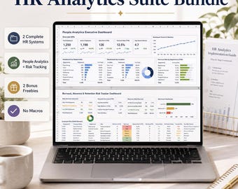 HR Analytics Excel Bundle | People Analytics Dashboard, Burnout Absence Retention Risk Tracker, HR KPI Suite, Google Sheets