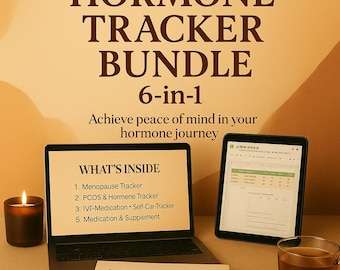 Hormone Tracker Bundle 6-in-1 | Menopause, PCOS, IVF & Mood Journal | Excel + PDF + Instant Download