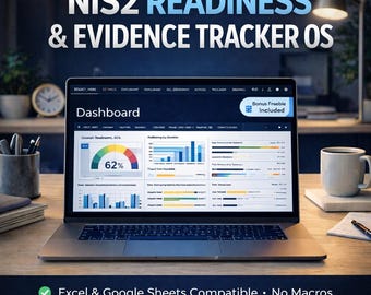NIS2 Compliance Tracker Excel & Google Sheets | Readiness Dashboard | Evidence Library | Gap Assessment | Action Plan | EU Cybersecurity