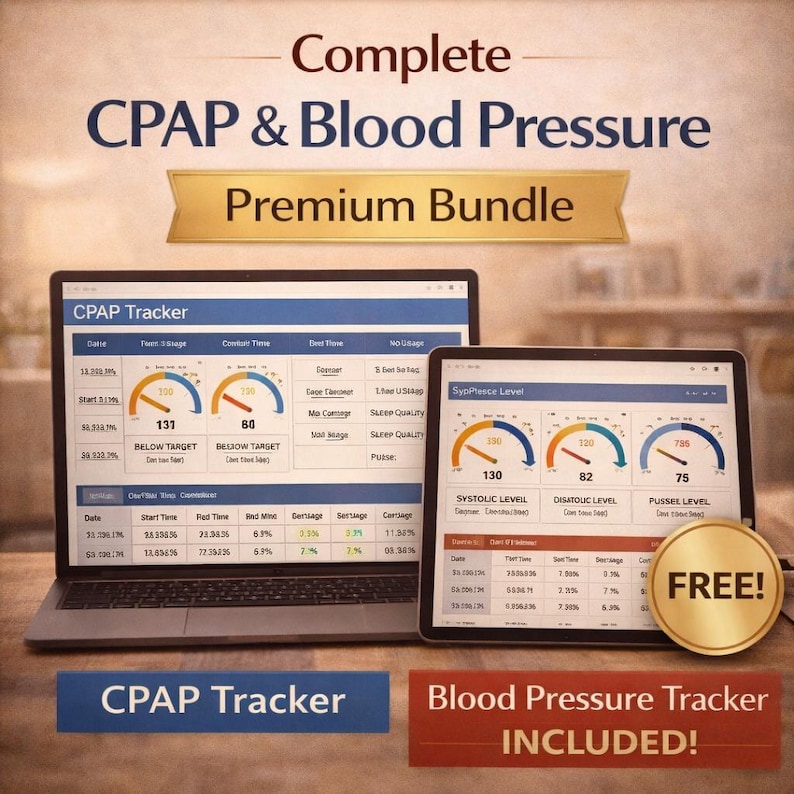 CPAP Tracker for Excel and Google Sheets | Sleep & Cleaning Log | Bonus ...