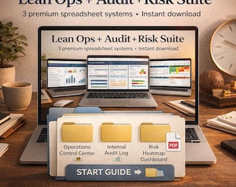 Lean Six Sigma Excel Bundle: Operations Control Center + Internal Audit & CAPA Tracker + Risk Heatmap Dashboard / KPI OEE Fmea Kri