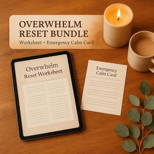 Fiche d'exercices pour gérer le stress et le TDAH • PDF de gestion du stress • Outil d'auto-assistance pour adultes • Kit de pleine conscience pour personnes neurodivergentes / Anglais