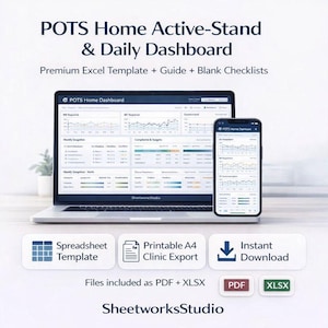 POTS Active-Stand (NASA-Lean) & Daily Dashboard – Premium Excel-Template + Guide + Blank-Checklisten