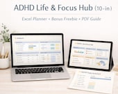 ADHD 10-in-1 Excel Planer + Bonus Freebie | Tages-, Wochen-, Aufgaben-, Fokus- & Routine-Tracker für mehr Struktur