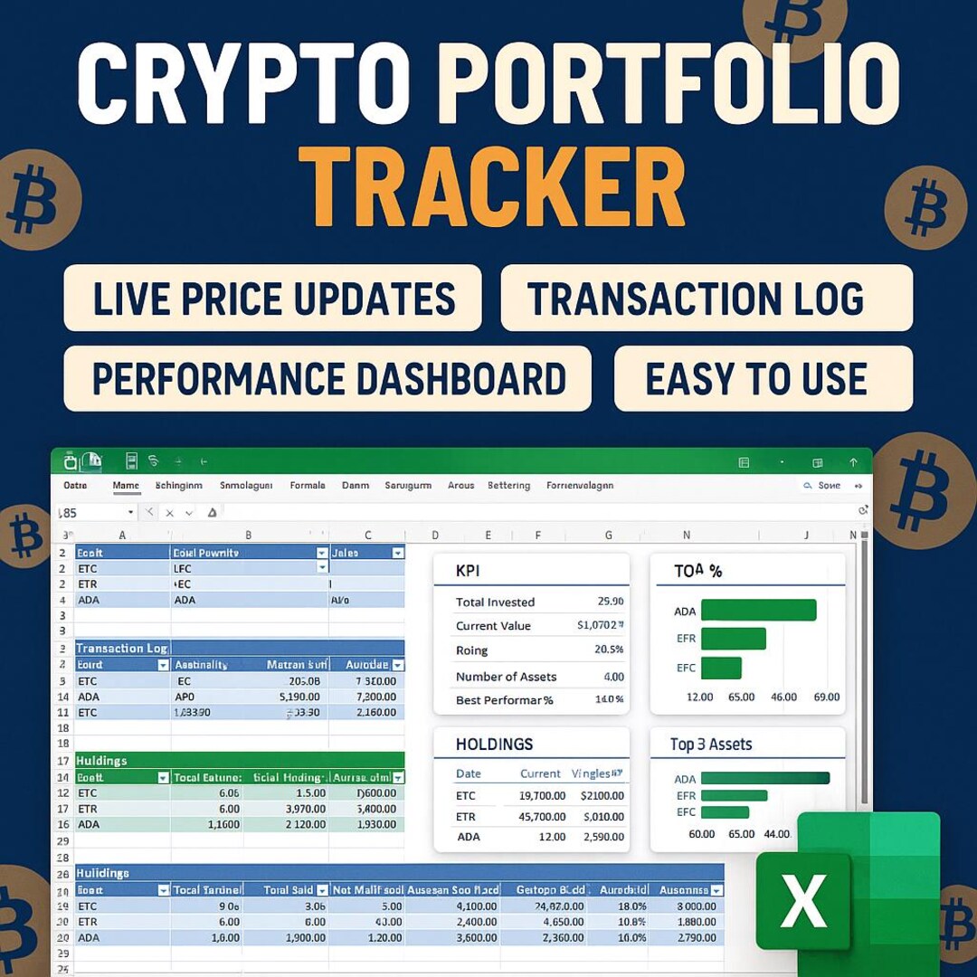 Crypto Portfolio Tracker Template | Excel & Google Sheets Dashboard ...