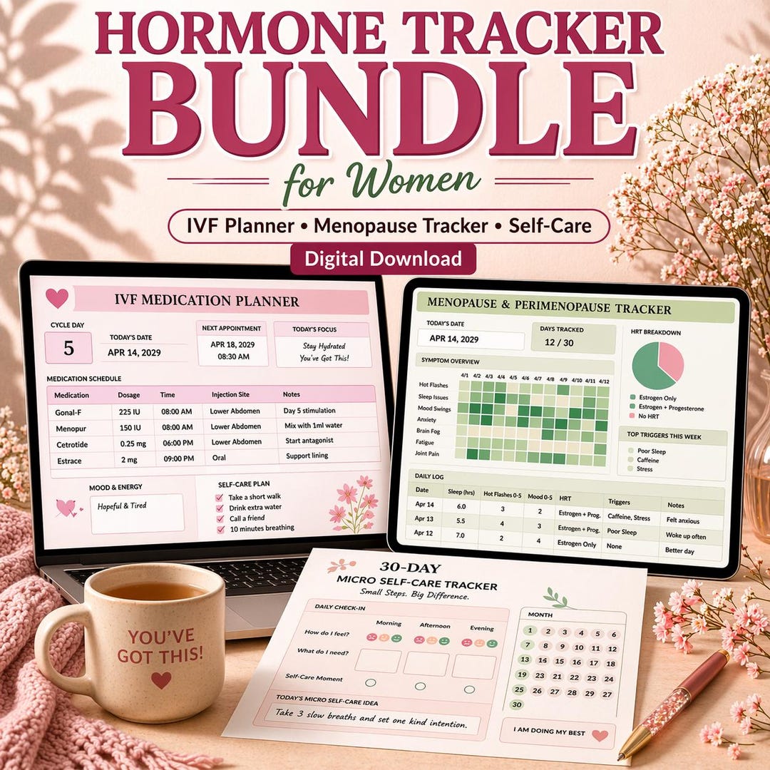 Hormone Tracker Bundle for Women | IVF Medication Planner, Menopause ...