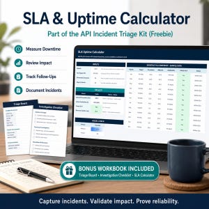DevOps & API Operations Excel Bundle | Cloud Tracker, API Dashboard, Incident Triage, SLA Uptime, Error Log Analytics imagem 13