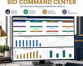 RFP Tender & Bid Management System Excel | RFP Response, Bid No-Bid, Proposal Word Templates and PowerPoint