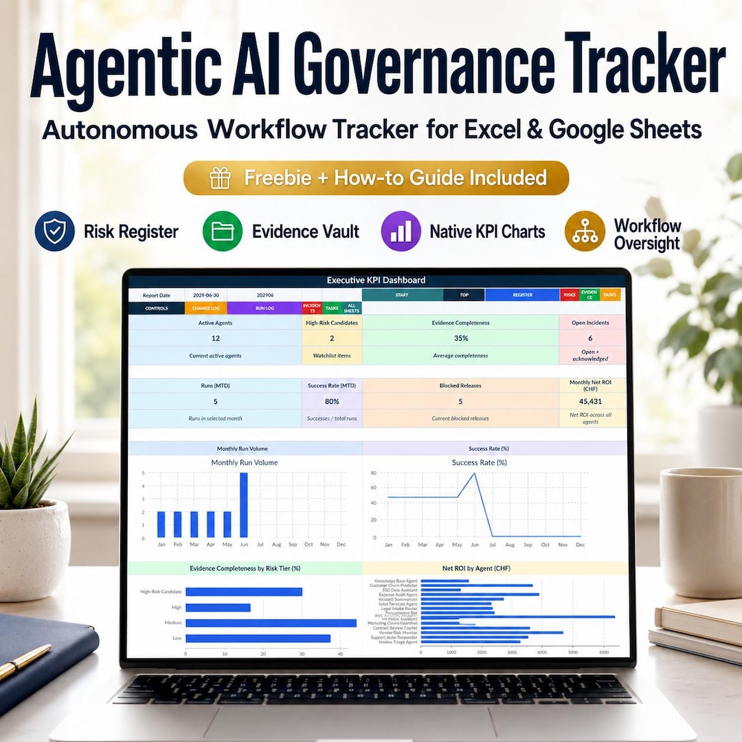 Agentic AI Governance Tracker Excel | AI Risk Register, Evidence Vault ...
