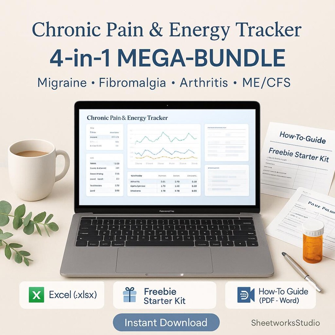 Cfs Excel Chronic Pain & Energy Tracker | Migraine, Fibromyalgia, Arthritis, ME ...