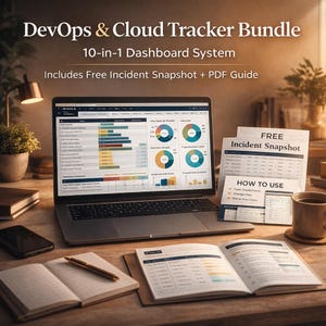 Complete 10-in-1 DevOps/Cloud Tracker bundle with dashboard + FREE Incident Snapshot & How-to-Use PDF. Ready-to-use, color-coded, dynamic