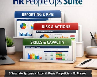 HR People Ops Suite (Excel + Google Sheets) | People Analytics KPI Dashboard + Burnout/Absence/Retention Risk + Skills & Capacity (Bundle)