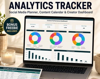Modello Excel per la pianificazione dei contenuti | Pianificatore per i social media, calendario editoriale, dashboard per i creatori + omaggio bonus