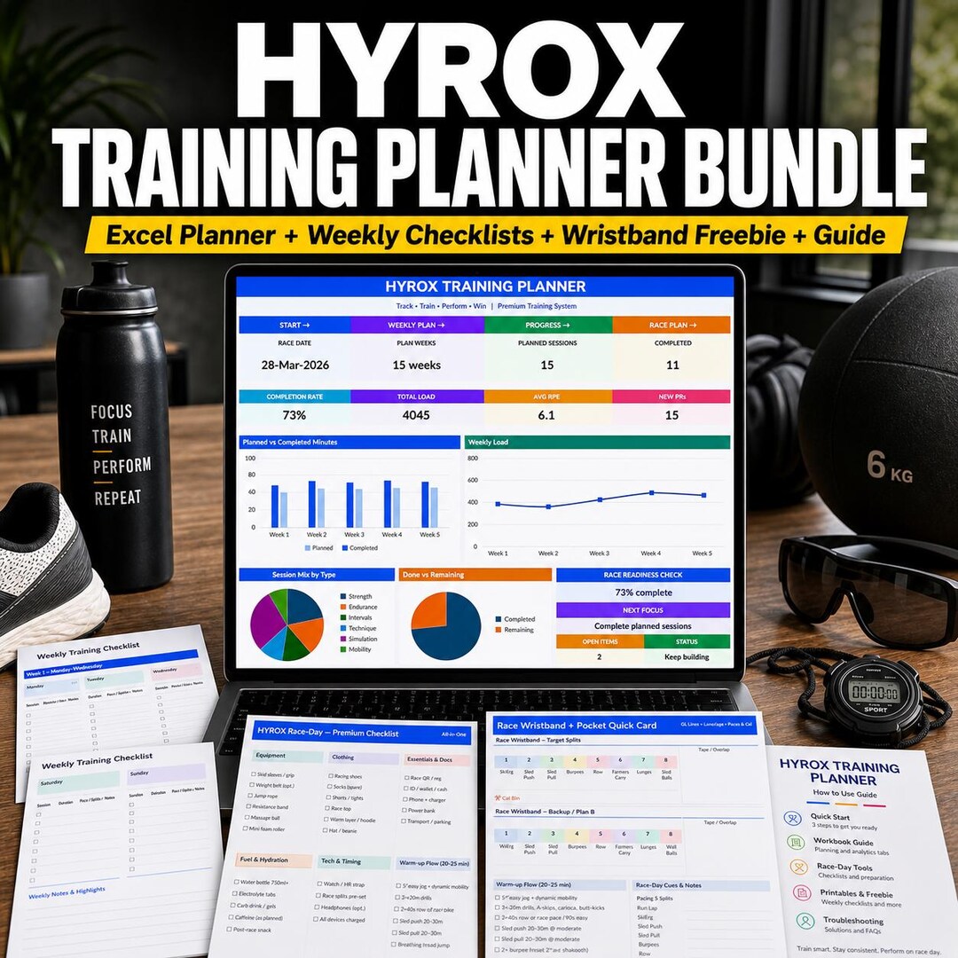 HYROX Training Planner Excel Template | Google Sheets Compatible ...