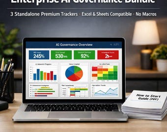 AI Governance Bundle (Excel/Google Sheets) | Eu Ai Act Compliance, Risk Register, Evidence Vault, Agentic Ops, Adoption ROI, KPI Dashboard