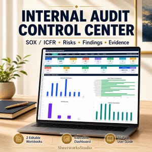 Audit Tracker Excel Template | SOX ICFR Controls Dashboard | Risk Control Matrix | Findings, Remediation & Compliance