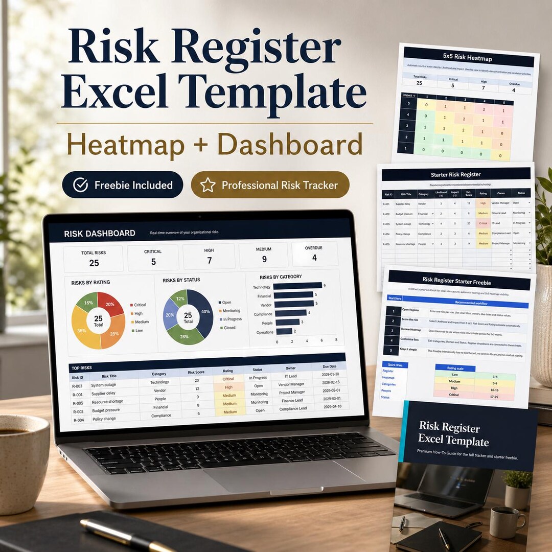 Innovate Risk Register Examples Risk Register Excel Template With Heatmap & Dashboard | Risk Tracker ...