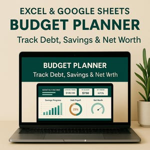 Budget Planner Excel & Investment Tracker | Ultimate Personal Finance Tracker | Wealth Management + Savings Template + Bonus
