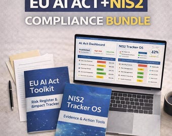 EU AI Act + NIS2 Compliance Bundle | Excel & Google Sheets | Risk Register, Evidence Library, Gap Assessment, Action Plan, Dashboards