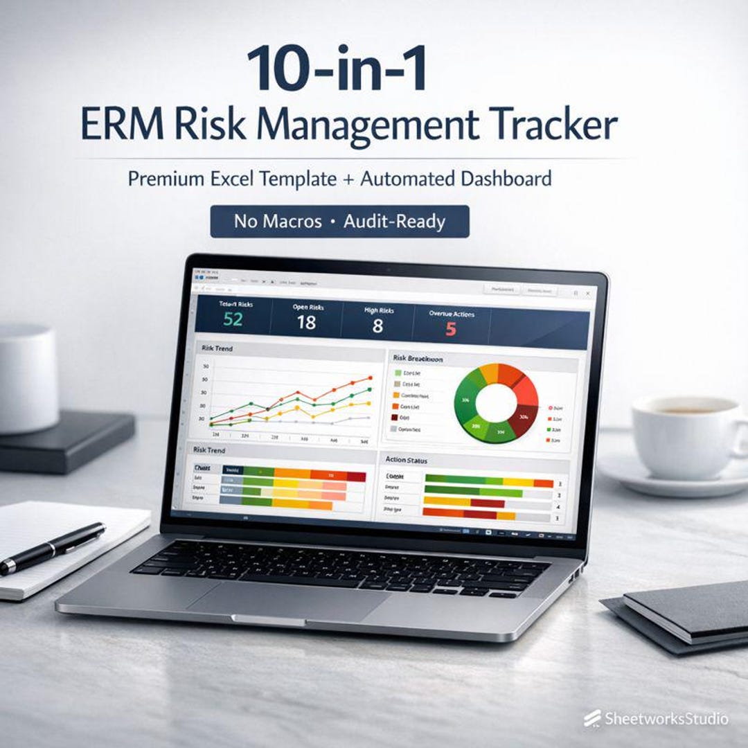 Irm Risk Management Risk Tracker 10-in-1 ERM Risk Management Tracker + Home Navigation | Excel Template ...