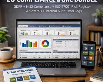 GDPR Tracker + NIS2 Compliance Bundle (Excel) | ISO 27001 Risk Register & Controls + Internal Audit Log | GRC Dashboard Toolkit | Eu