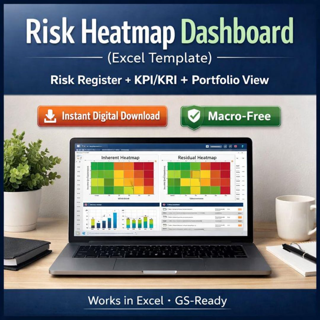 Risk Area Heatmap Risk Heatmap Dashboard Excel Template | Risk Register & KPI/KRI Tracker ...