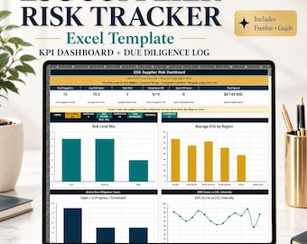 ESG Supplier Risk Tracker Excel Vorlage | KPI Dashboard, Due Diligence Log, Compliance & Sustainability Template