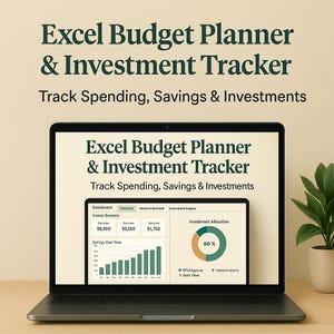 Budget Planner Excel & Investment Tracker | Ultimate Personal Finance Tracker | Wealth Management and Savings Template + Bonus