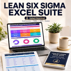 Lean Six Sigma Excel Dashboard | Operations & Process Excellence Control Center | OEE KPI Fmea Sop Kaizen 5 Why Tracker