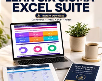 Lean Six Sigma Excel Dashboard | Operations & Process Excellence Control Center | OEE KPI Fmea Sop Kaizen 5 Why Tracker
