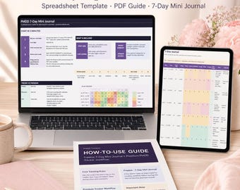 PMDD Symptom Tracker Excel Template | Cycle Calendar, C-PASS, 28-Day Heatmap, Dashboard, Daily Log & Freebie