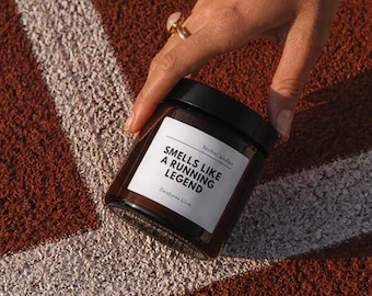 PERSONALISABLE "Smells Like a Running Legend" Scented Candle · Running Gift · Runner Gift · Marathon Candle