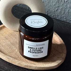 PERSONALISABLE "Smells Like a Future Professor" Scented Candle · Professor Gift Idea · PhD Defense · Postdoc Present · Academic Career Gift