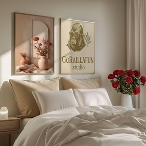 Minimal Blumen Poster – Neutrale Boho Wanddeko mit Vase & Trockenblumen • Digital Download • Stilvolle Botanical Art Print Serie