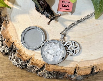 Supernatural Inspired Pentagram locket Stainless Steel Necklace Devils Trap Dean Sam Winchester Castiel Angel