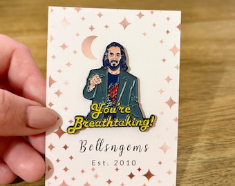 Keanu The Breathtaking One soft enamel pin. Gift
