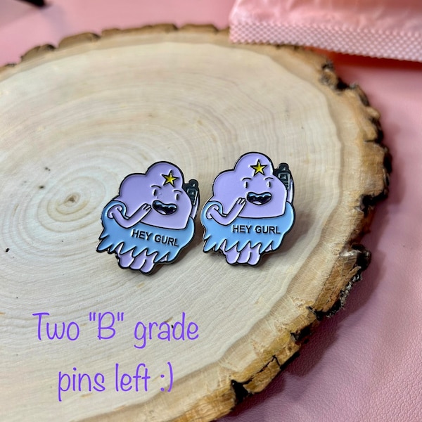 B Grade. Hey Girl Lumpy Space Princess enamel pin. Adventure Time LSP soft enamel pin badge brooch funny. Gift.