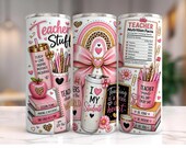Teacher Tumbler Wrap, Teacher Life Tumbler Wrap, Teacher Stuff, Coquette Pink Bow, Teacher Appreciation, Back To School, 20oz Skinny Tumbler