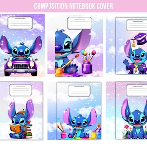 Notebookcover met afdrukbare compositie: Back to School DIY (digitaal png- en pdf-bestand)
